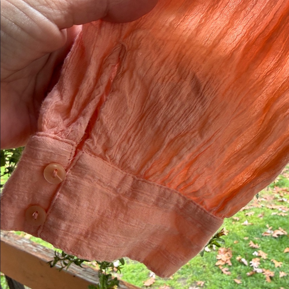 American Eagle Outfitters Tangerine/ Peachy Lace Blouse - Picture 5 of 7